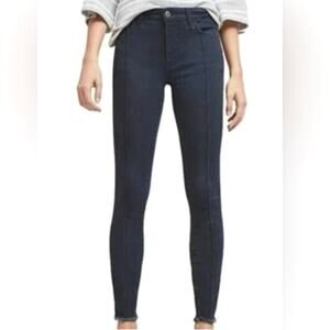 Pilcro and the Letterpress Mid Rise Skinny Dark Wash Seam Leg Jeans Size 28